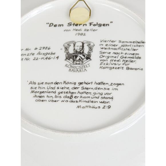 Hedi Keller Nativity Three Magic King 9 1/2" Decor Plate 1982 Porcelain German - Picture 11 of 12